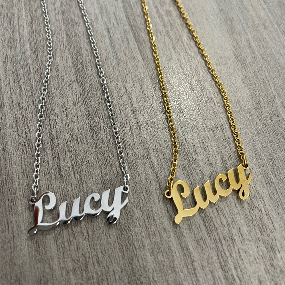 “Lucy” name necklaces - Costume gold and silver